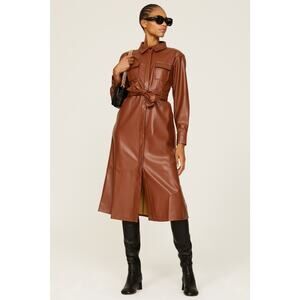 Marissa Webb x RTR Faux Leather Jacket Midi Dress - US Size 2